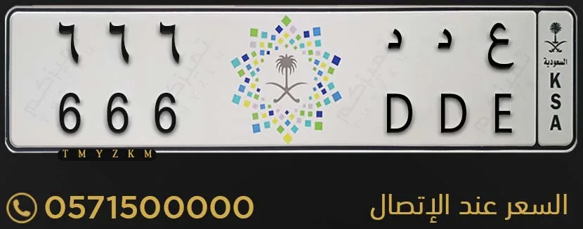 لوحة سيارة مميزة ع د د 666 للبيع