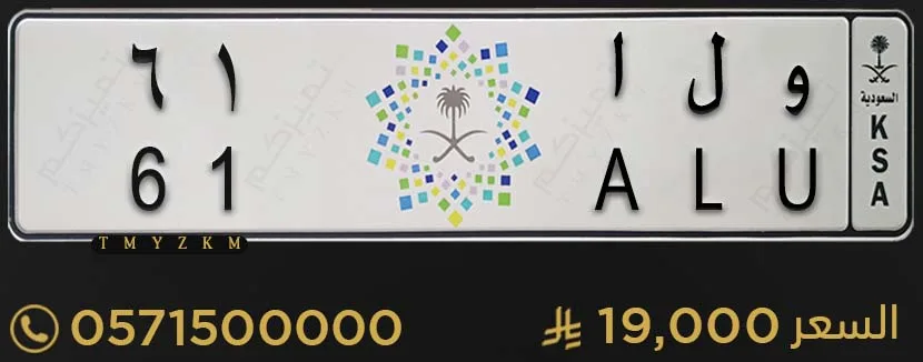 لوحة سيارة مميزة و ل ا 61 للبيع