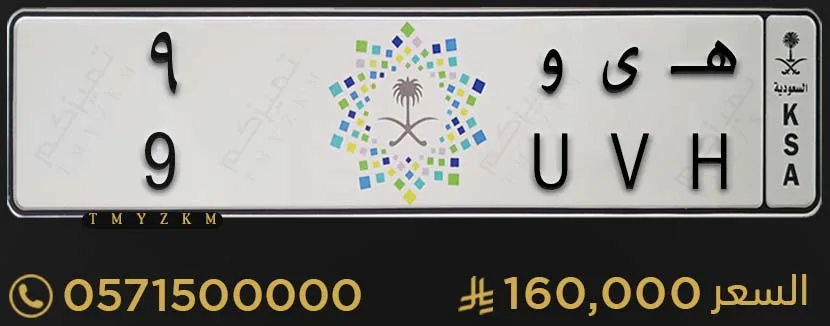لوحة سيارة مميزة هـ ى و 9 للبيع